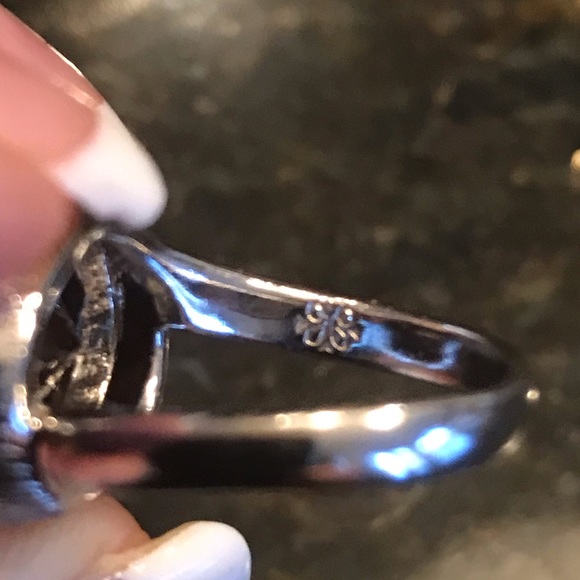 East West Smoky Topaz Sterling Silver Ring with Gold Accents Sz 6.5 - Picture 6 of 7